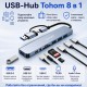Док-станция Tohom USB-Hub 8 в 1 серый
