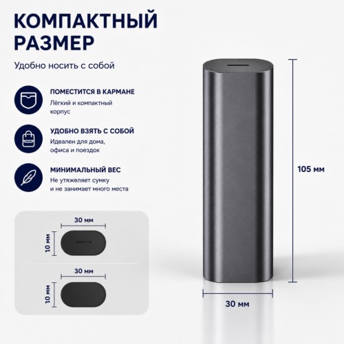 Кабель Tohom USB TypeC (M), USB TypeC (F), 0.28 м, ConnectPro 6-в-1 черный