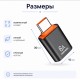 Переходник Tohom USB 3.0 (F), USB TypeC (M), 0.05 м, черный