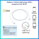 Кабель USB TypeC (M), Lightning (M), 1 м, белый