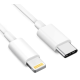 Кабель USB TypeC (M), Lightning (M), 1 м, белый