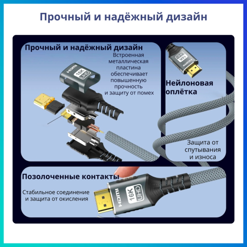 Кабель Tohom HDMI - HDMI 2 м