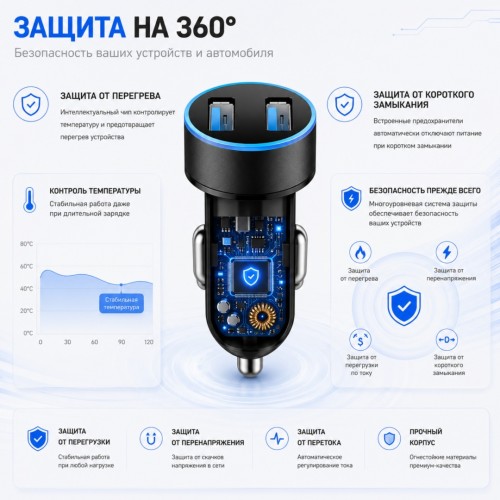 Tohom-3.0 USB Type-C 15 Вт черный