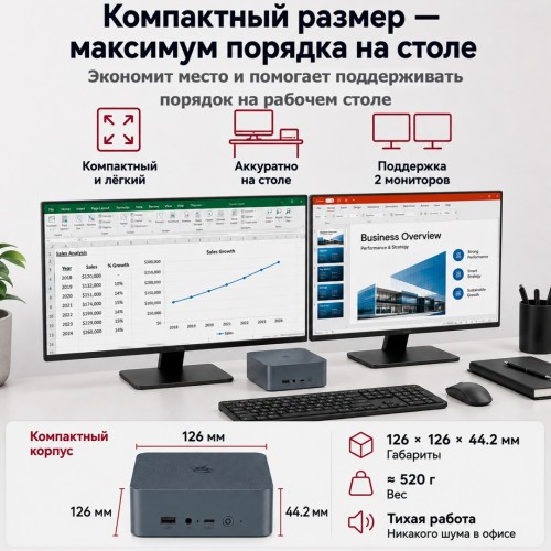 Beelink EQi12 Mini PC EQi Intel Core i5-1235U серый