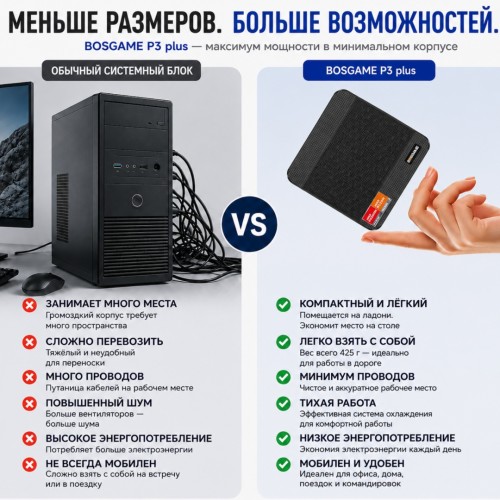 BOSGAME P3 plus черный