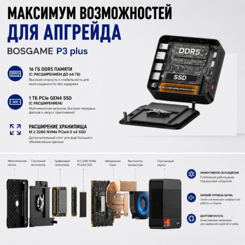 BOSGAME P3 plus черный